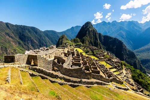 Panoramic,View,Of,Machu,Picchu,On,A,Beautiful,Sunny,Day,